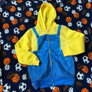 Boys minions zipper hoodie/ size 7/ yellow